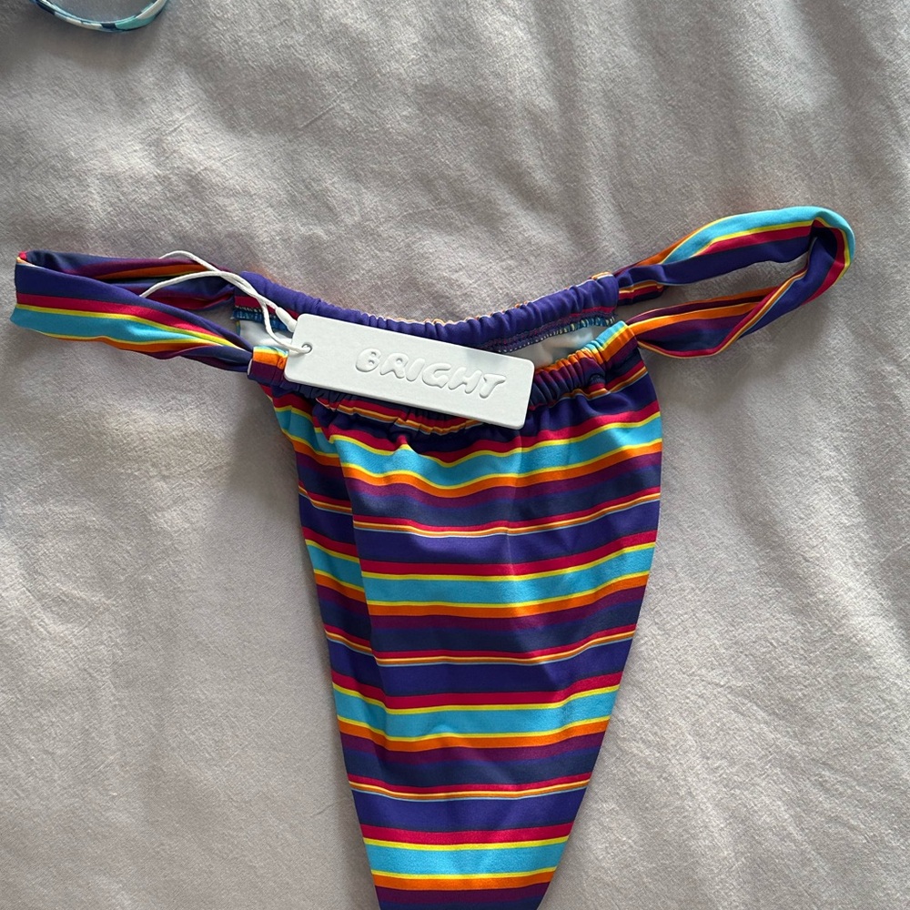 Bright Multicolor Striped Bikini Bottom